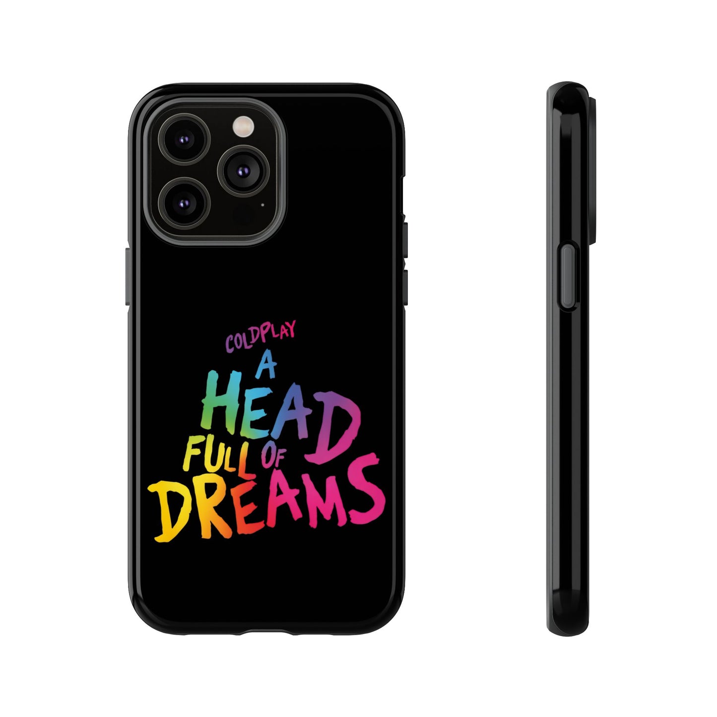 Premium Tough Case for iPhone 12 to 16 Pro Max Showcasing Coldplay’s Iconic A Head Full of Dreams