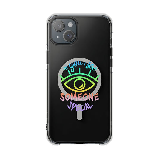 Vibrant Eye and Text Magnetic Clear Impact case