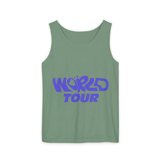 World Tour Bubble Letter-Dyed Tank Top