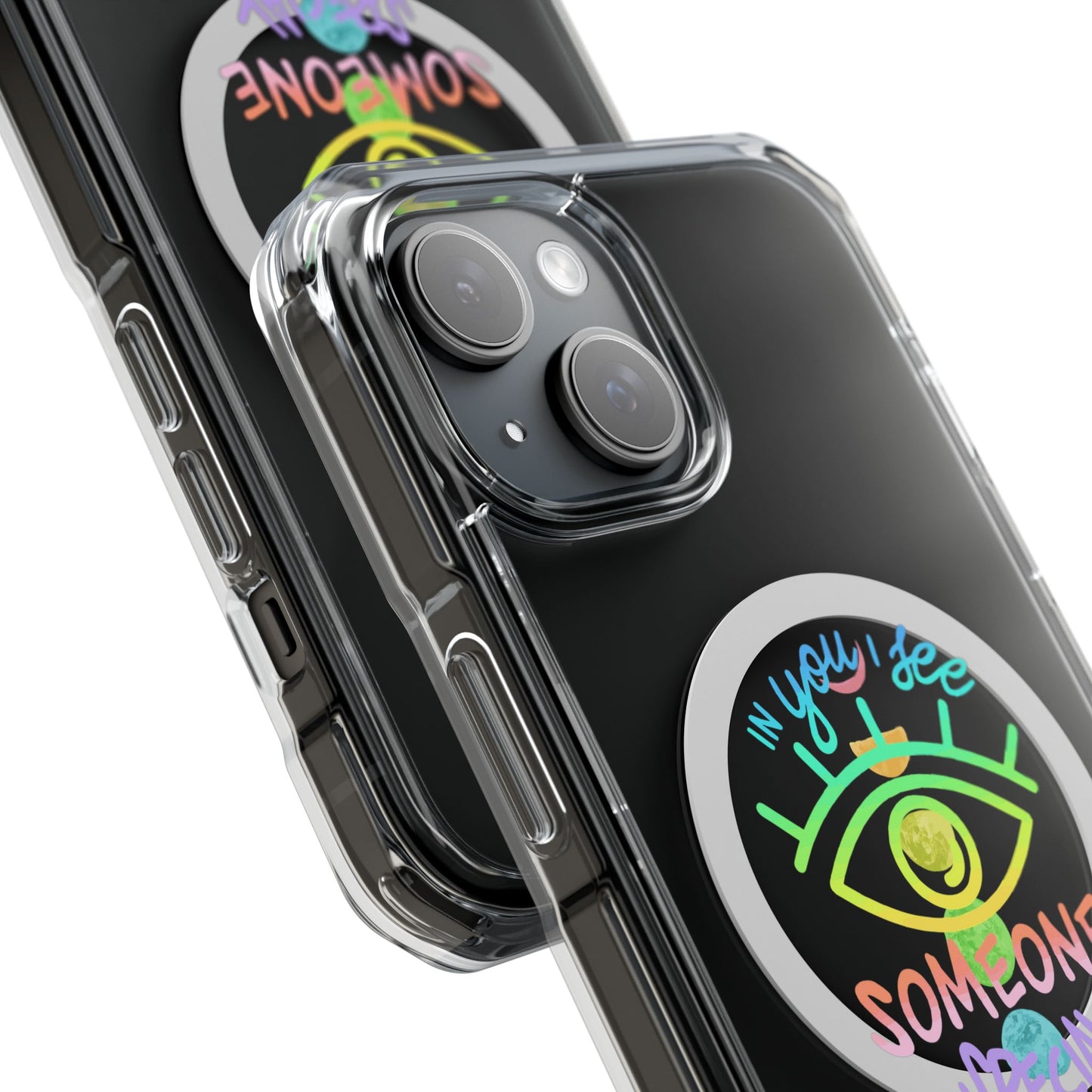 Rainbow Lunar Phases Magnetic Clear Impact case