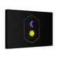 Gradient Moon and Star Emblem Canvas