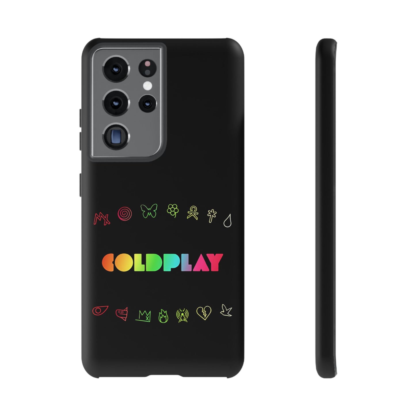 Premium Tough Case for Samsung S21 to S25 Ultra Showcasing Coldplay’s Signage