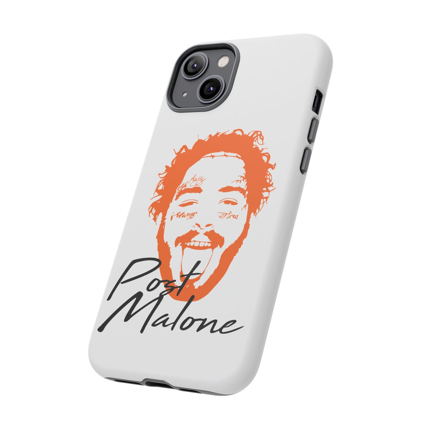 Tough iPhone Case (12–16 Pro Max) – Post Malone Name Design with Picture
