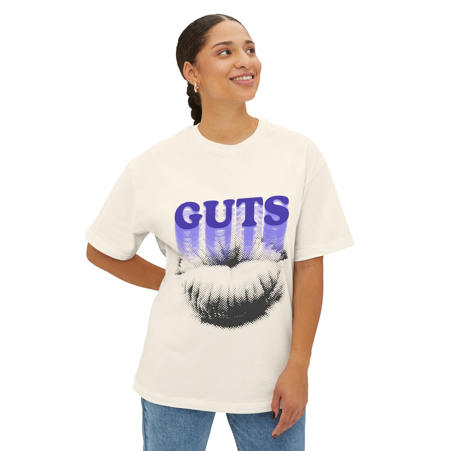 Guts Drip Effect Halftone-Oversized Tee