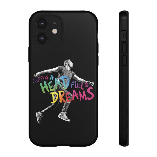 Premium Tough Case for iPhone 12 to 16 Pro Max Showcasing Coldplay A Head Full of Dreams Chris