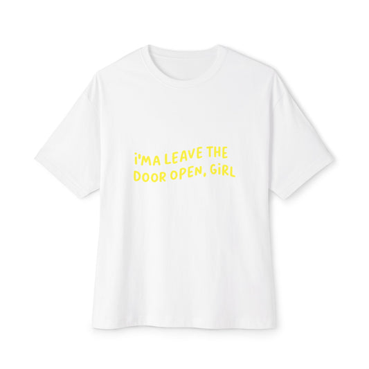 Open Vibes Yellow Script Unisex Oversized Boxy Tee