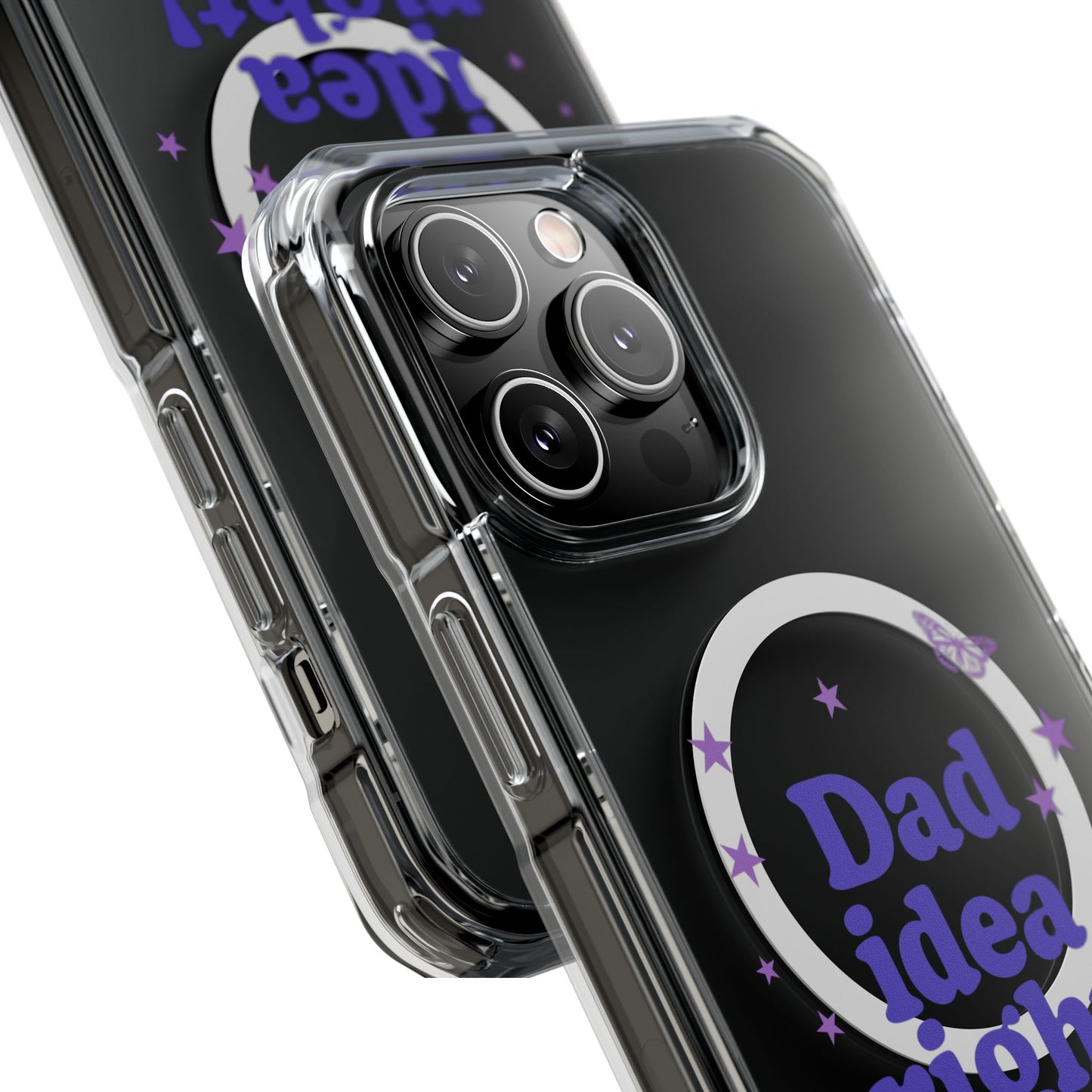 Dad Idea Right! Star & Butterfly Magnetic Clear Impact Case