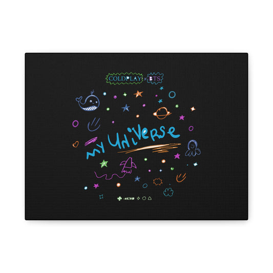 Neon Space Doodles Canvas