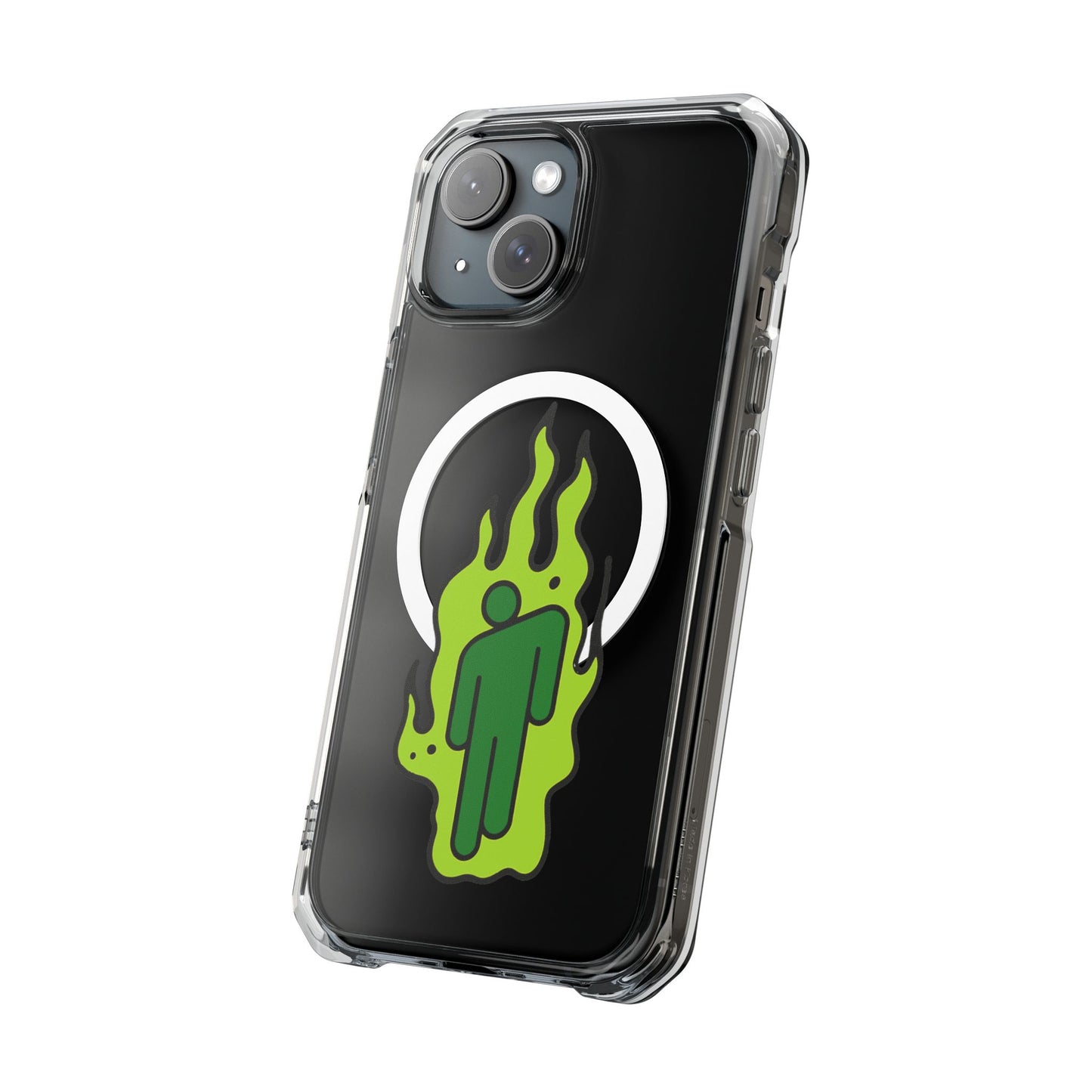 Green Flame Icon Magnetic Clear Impact Case