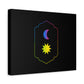 Gradient Moon and Star Emblem Canvas