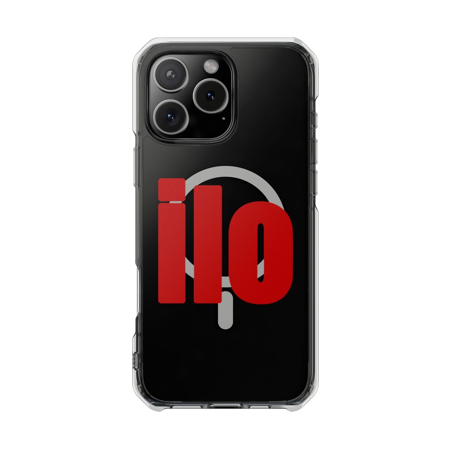 ILO Bold Red Block Magnetic Clear Impact Case
