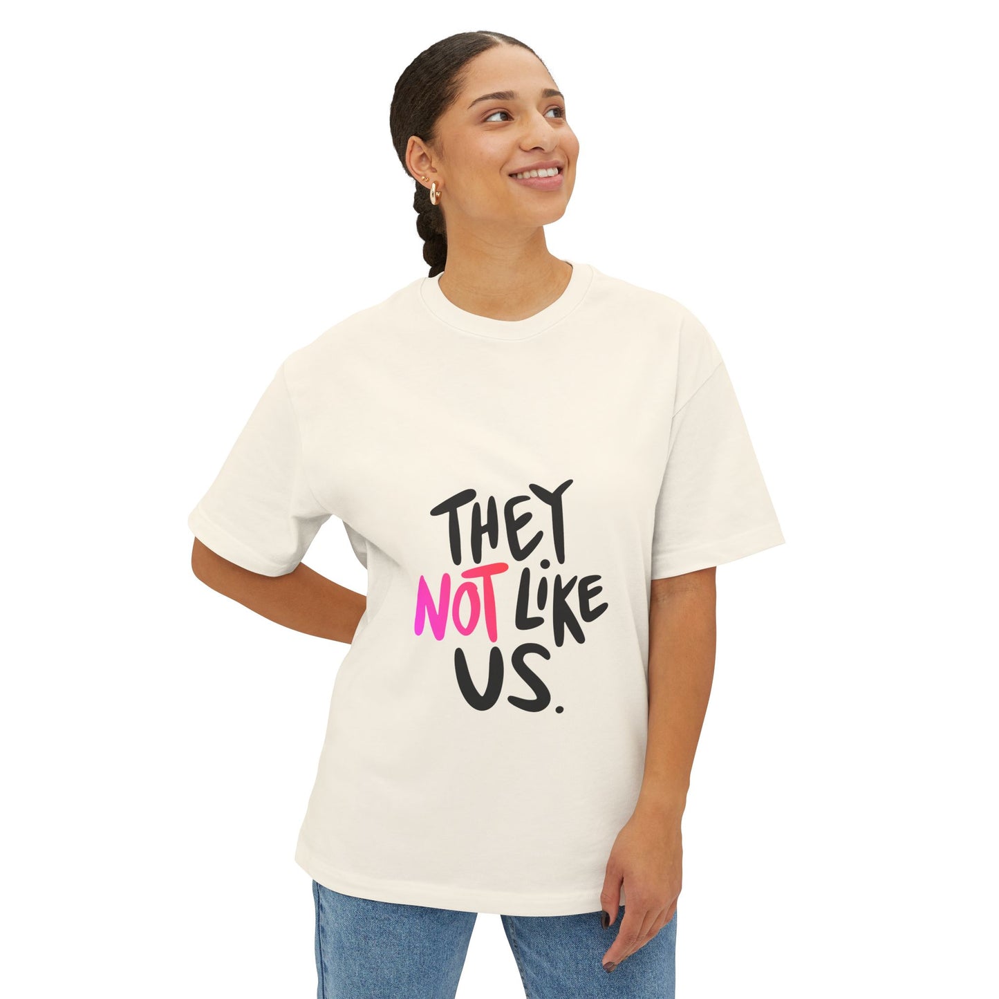 Bold “NOT” Statement Unisex Oversized Boxy Tee