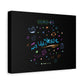 Neon Space Doodles Canvas