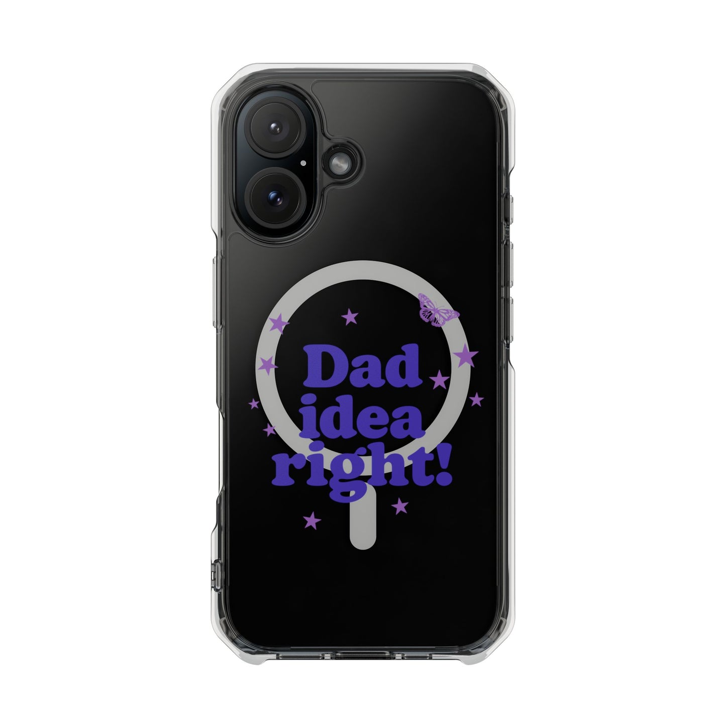Dad Idea Right! Star & Butterfly Magnetic Clear Impact Case