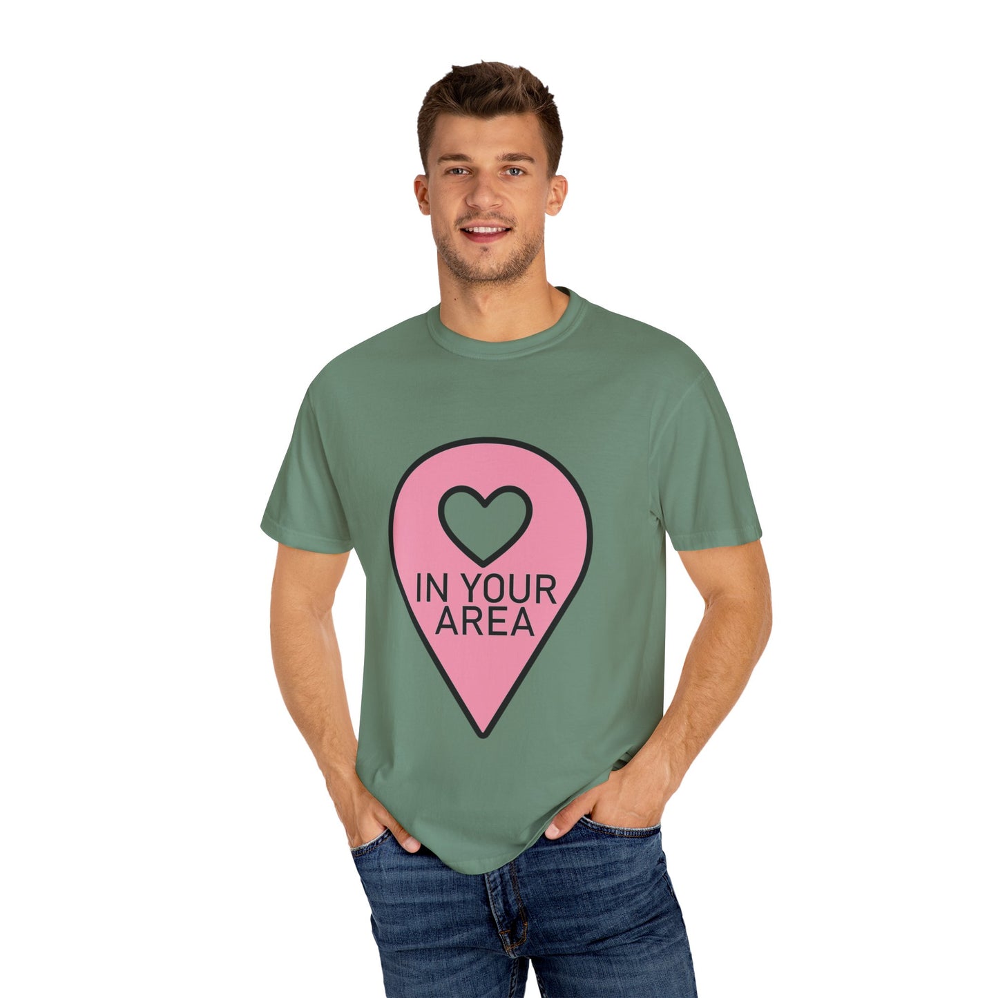 In Your Area Pin Marker – Dyed T-shirt