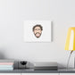 Minimalist Tongue Out Cartoon Face Canvas