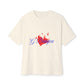 Heart on Fire Bold Script Unisex Oversized Boxy Tee