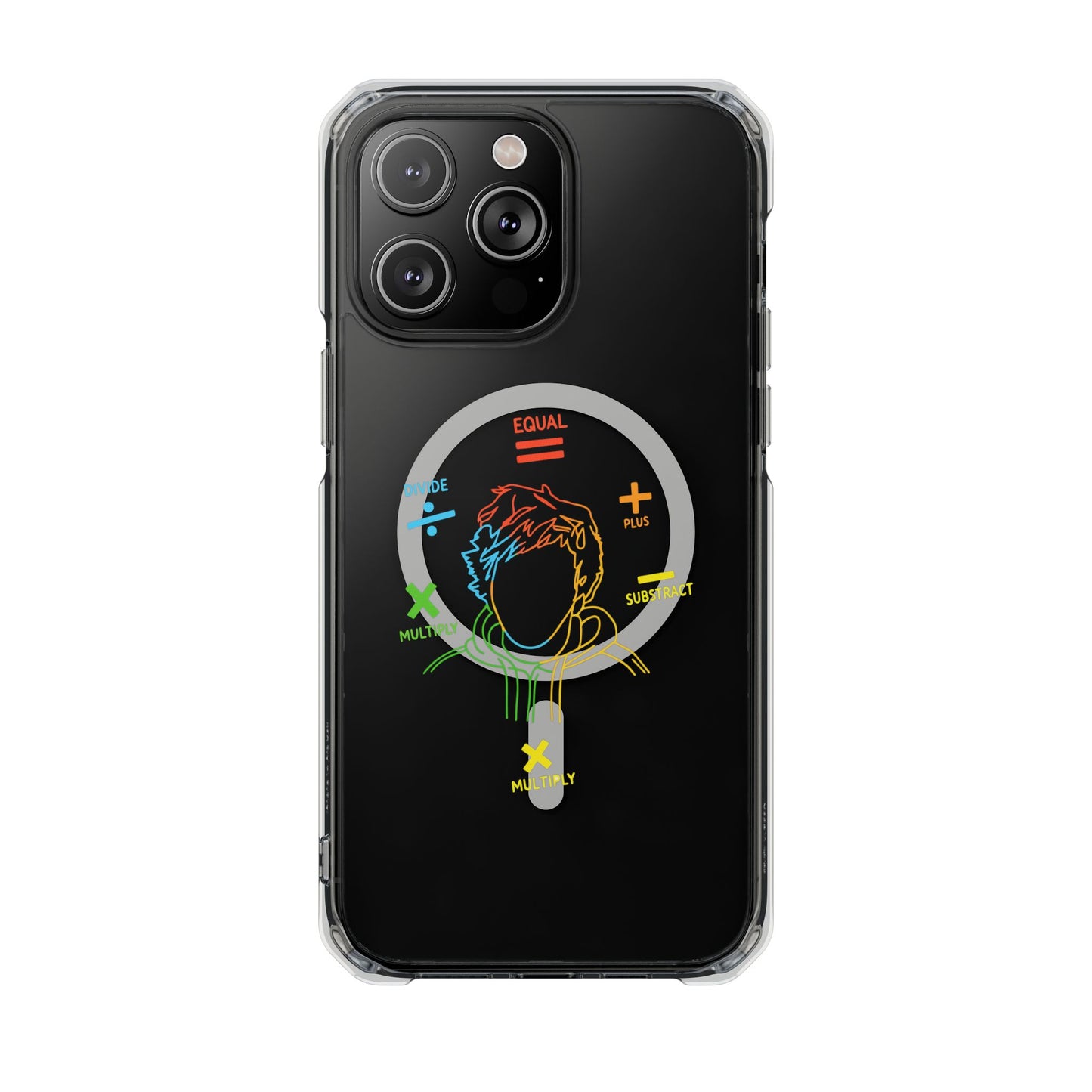 Minimalist Divide Symbol with Brush Magnetic Clear Impact Case