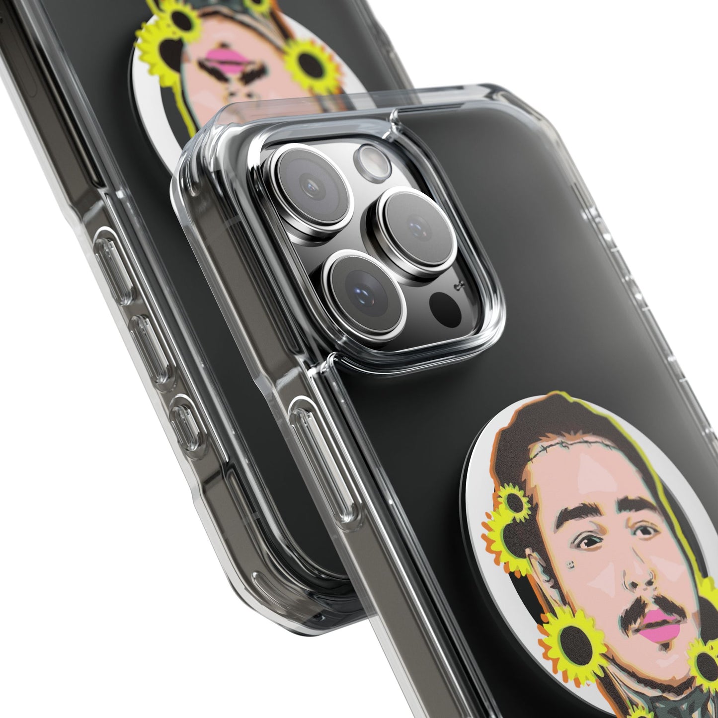 Cartoon Face with Sunflowers Magnetic Impact Case