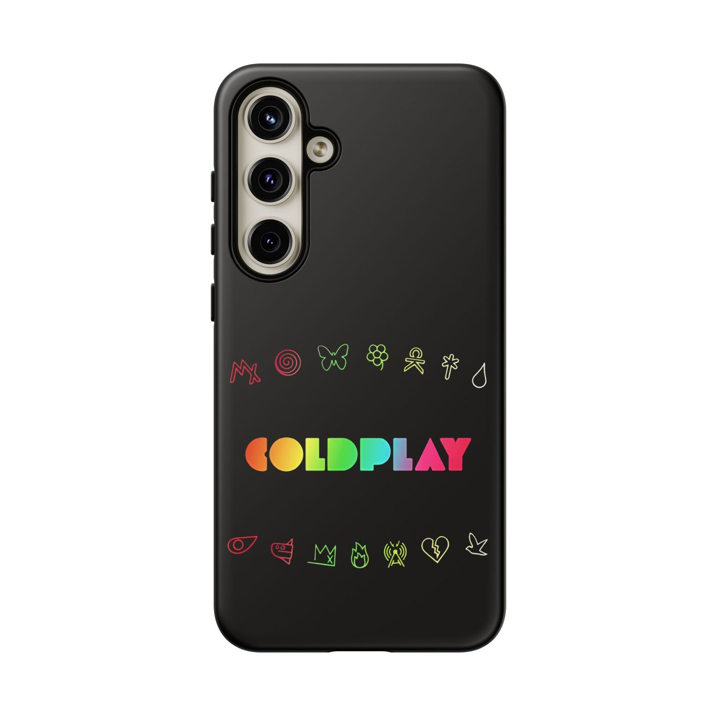 Premium Tough Case for Samsung S21 to S25 Ultra Showcasing Coldplay’s Signage