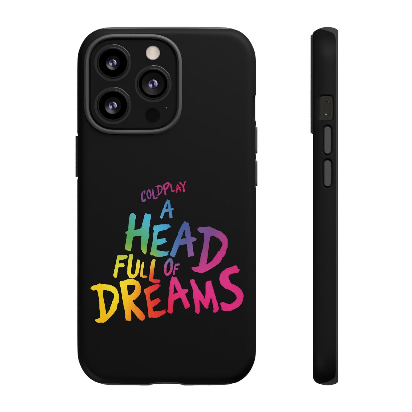Premium Tough Case for iPhone 12 to 16 Pro Max Showcasing Coldplay’s Iconic A Head Full of Dreams