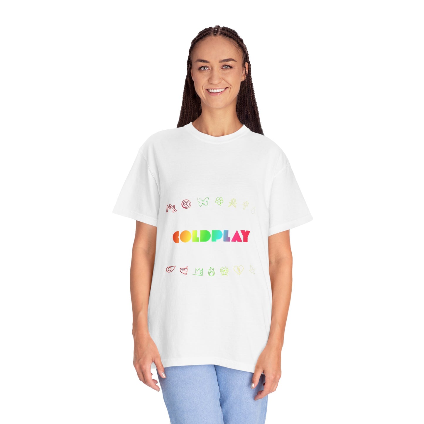 Unisex Garment-Dyed T-Shirt Inspired by Coldplay’s Signage
