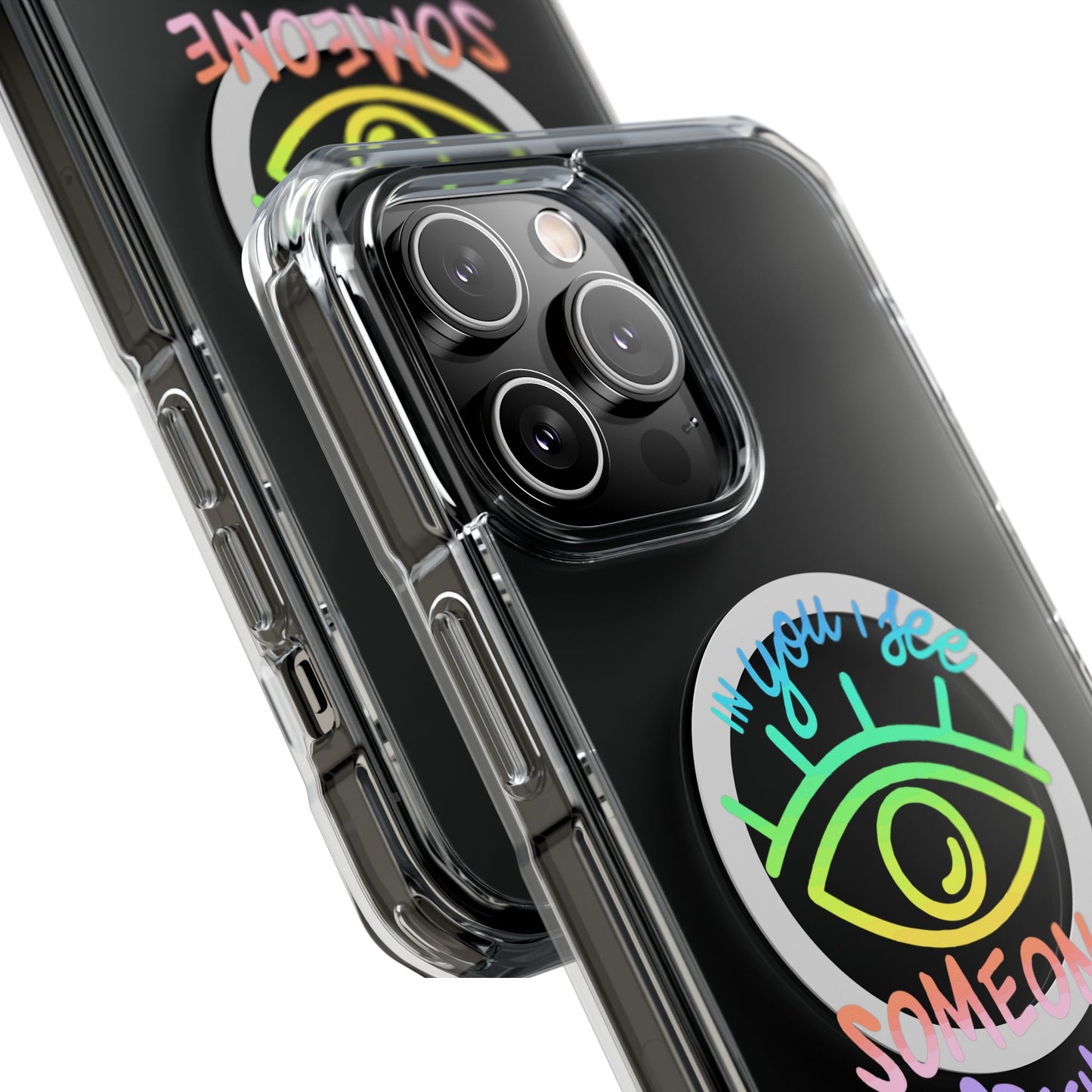 Vibrant Eye and Text Magnetic Clear Impact case