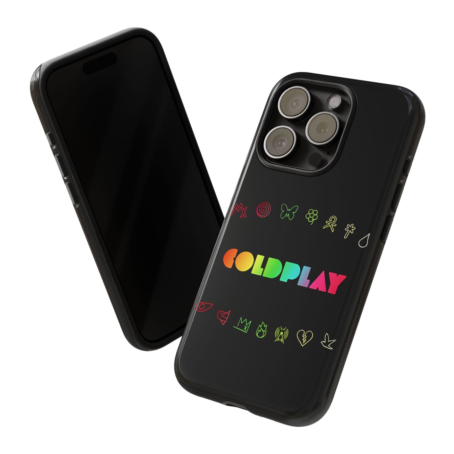 Premium Tough Case for iPhone 12 to 16 Pro Max Showcasing Coldplay’s Signage