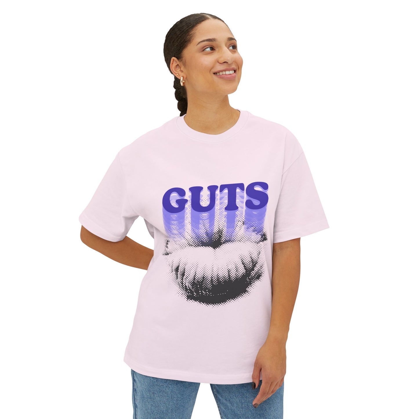 Guts Drip Effect Halftone-Oversized Tee