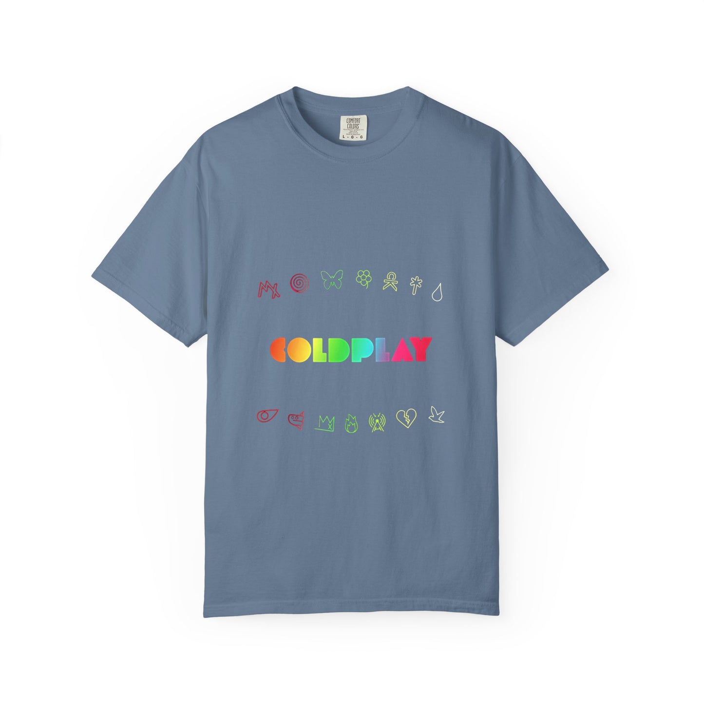 Unisex Garment-Dyed T-Shirt Inspired by Coldplay’s Signage