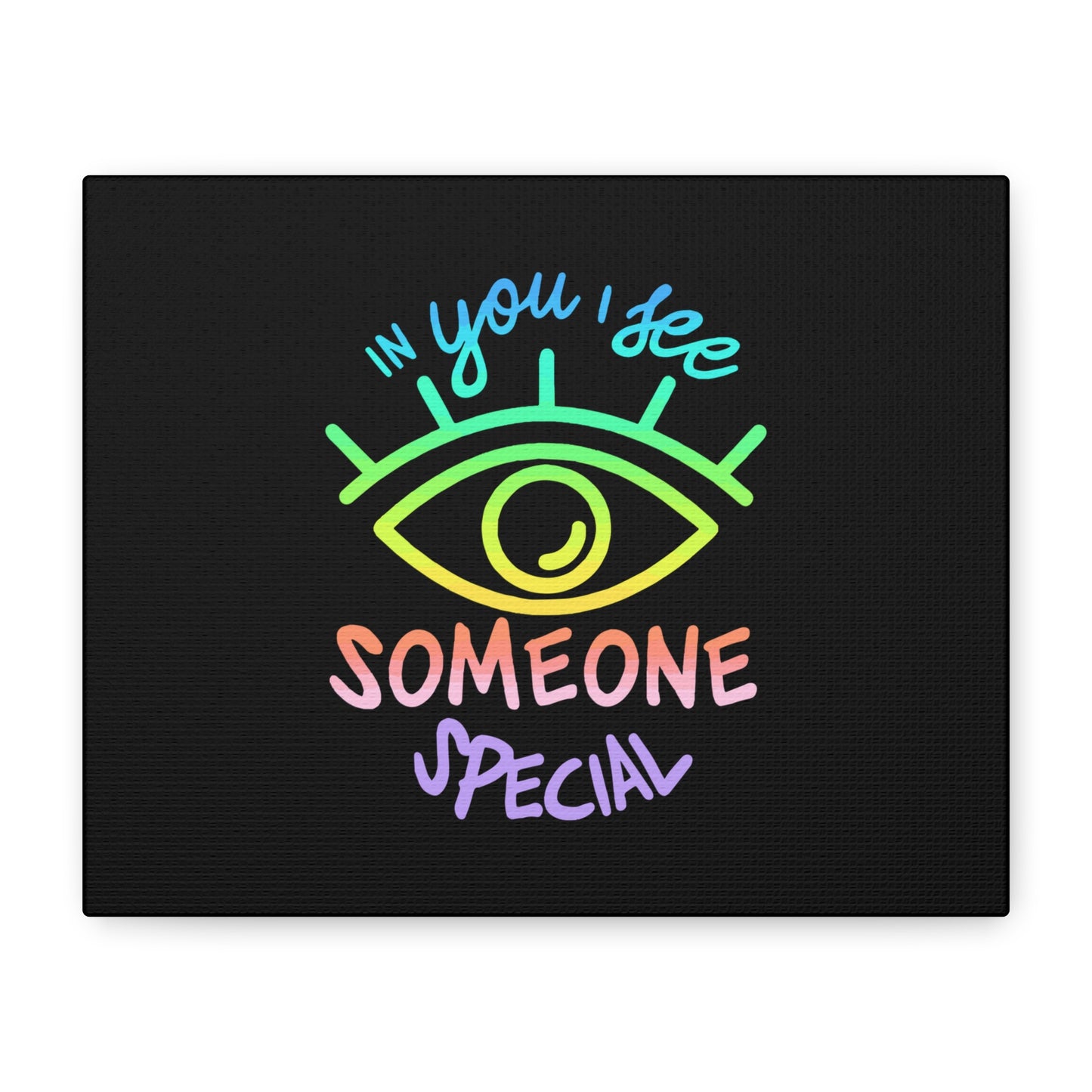 Vibrant Eye and Text Canvas