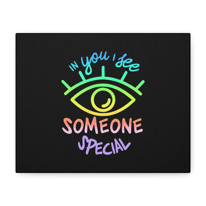 Vibrant Eye and Text Canvas
