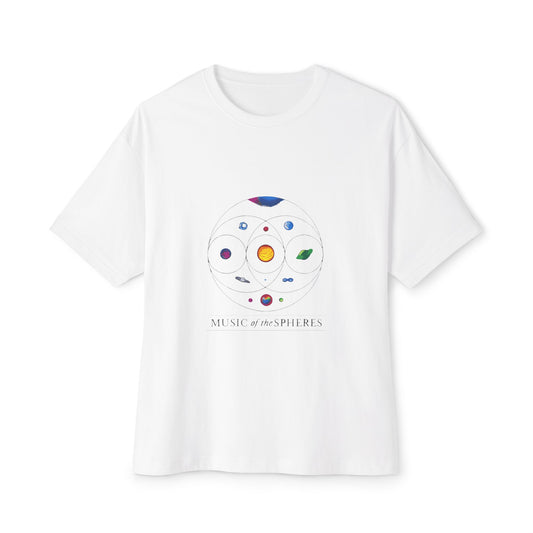 Colorful Planetary Orbit Diagram Unisex Oversized Boxy Tee