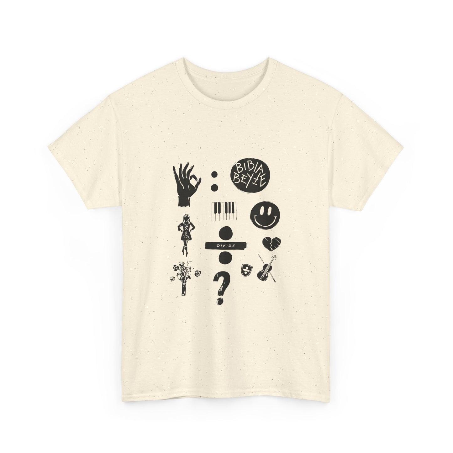 Ocean Wave with Heart Outline Unisex Heavy Cotton Tee