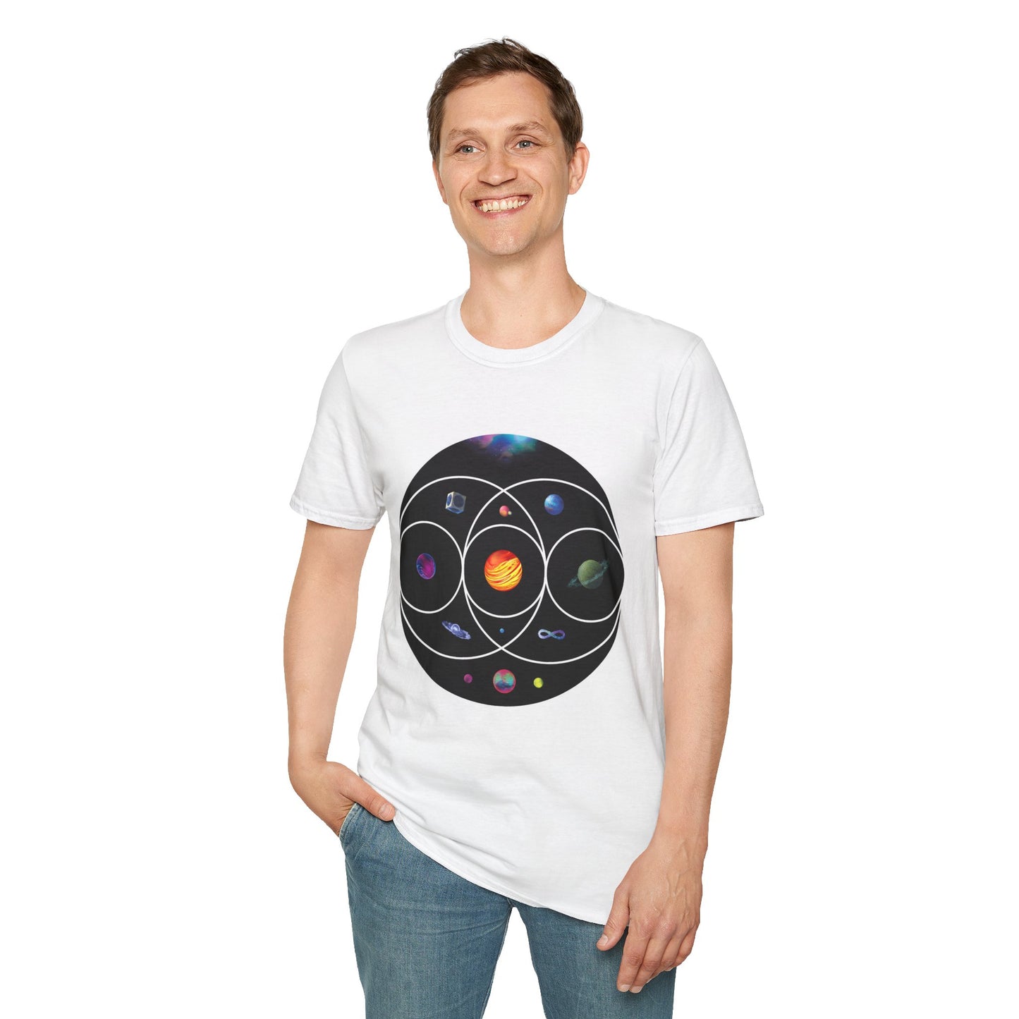 Unisex Softstyle T-Shirt Inspired by Coldplay’s Illustration Concept