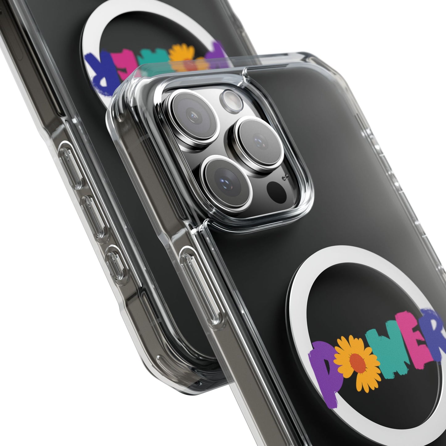 Retro Flower Power Color Pop Magnetic Clear Impact Case