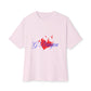 Heart on Fire Bold Script Unisex Oversized Boxy Tee