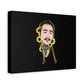 Cartoon Face with Sunflowers Canvas
