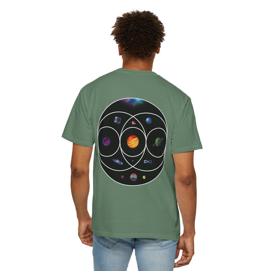 Unisex Garment-Dyed T-Shirt Inspired by Coldplay’s Illustration Concept_B