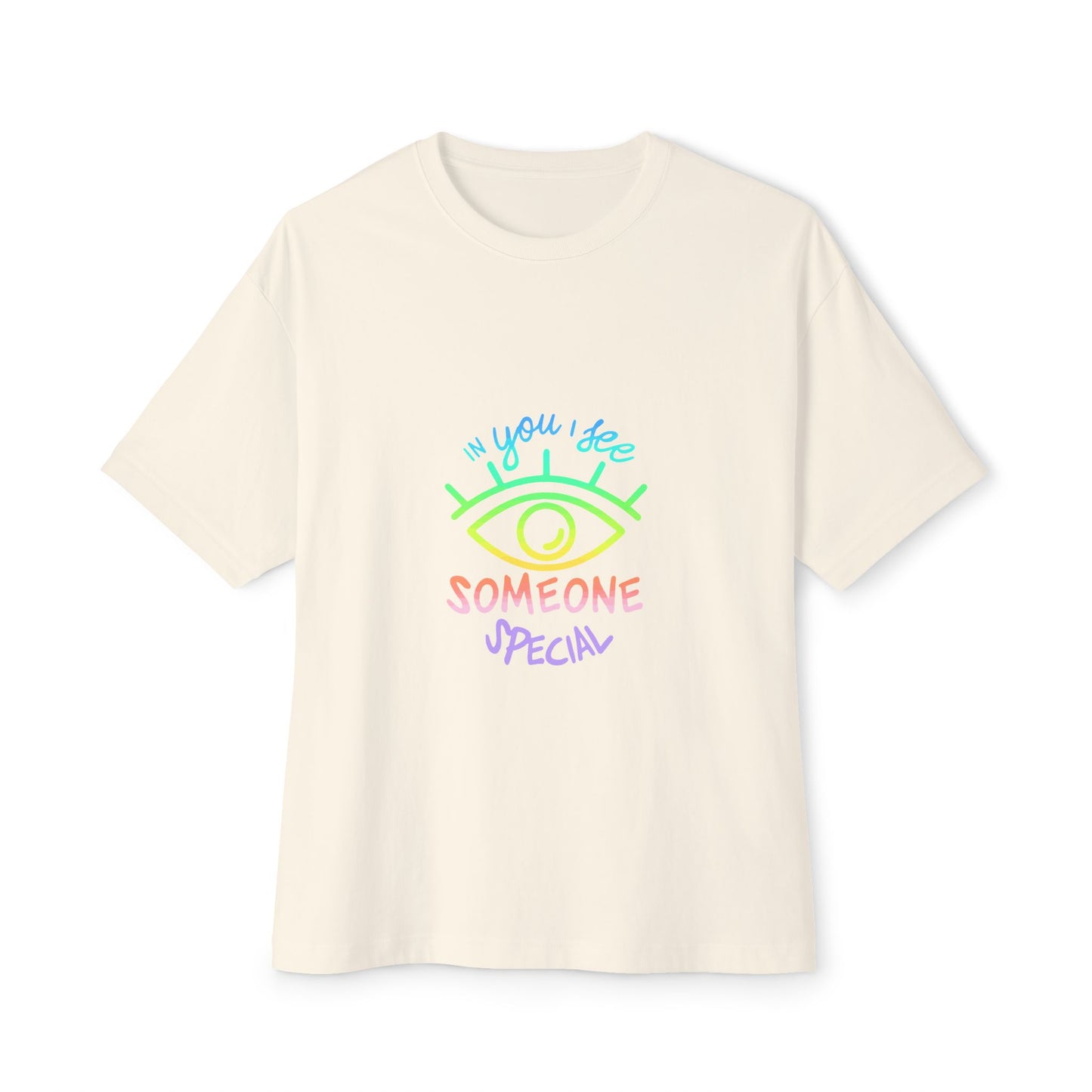 Vibrant Eye and Text Unisex Oversized Boxy Tee