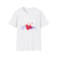 Heart on Fire Bold Script Unisex Softstyle Tee