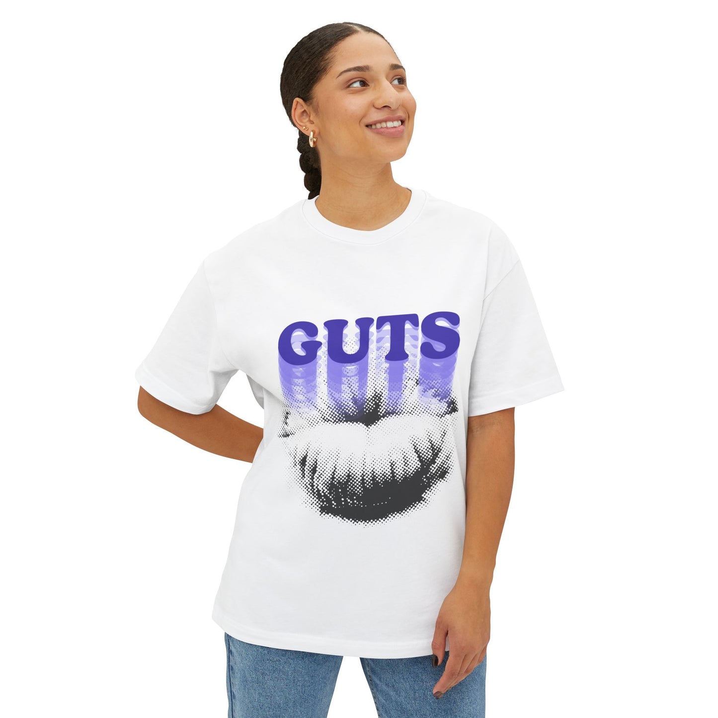 Guts Drip Effect Halftone-Oversized Tee