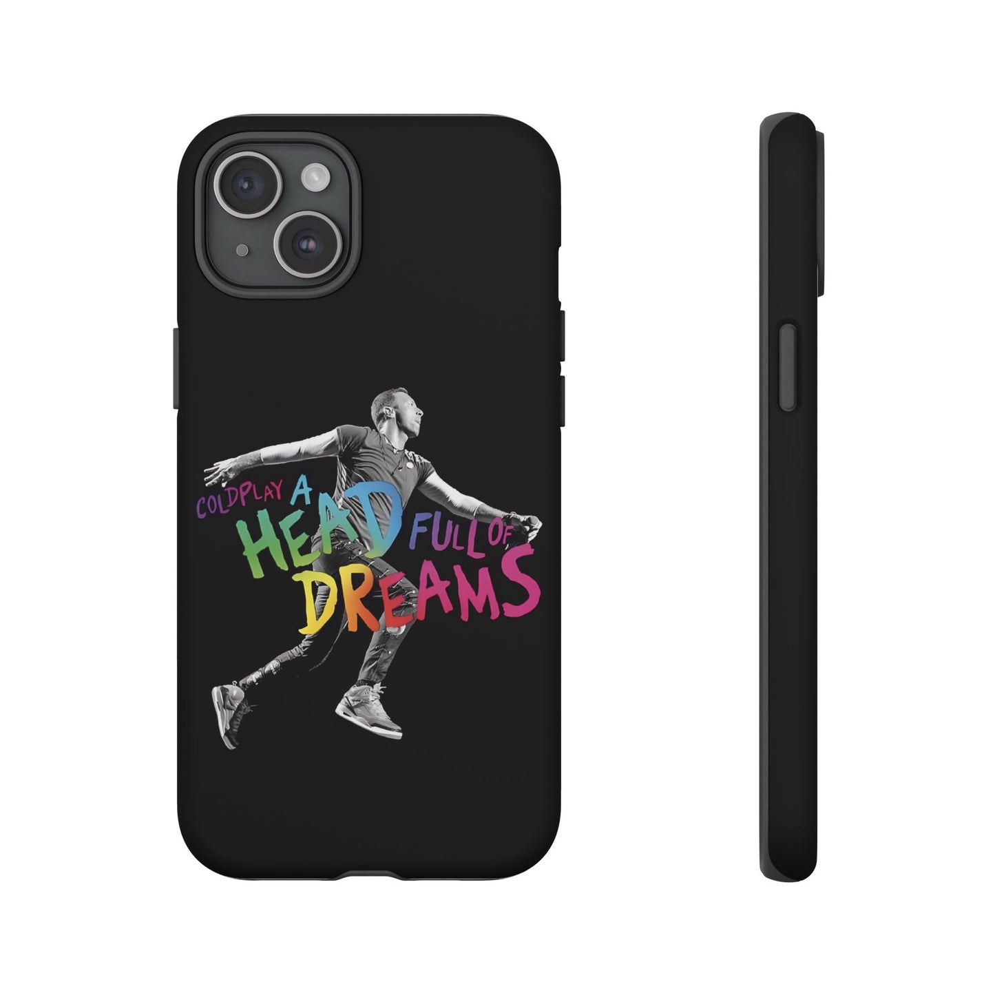 Premium Tough Case for iPhone 12 to 16 Pro Max Showcasing Coldplay A Head Full of Dreams Chris