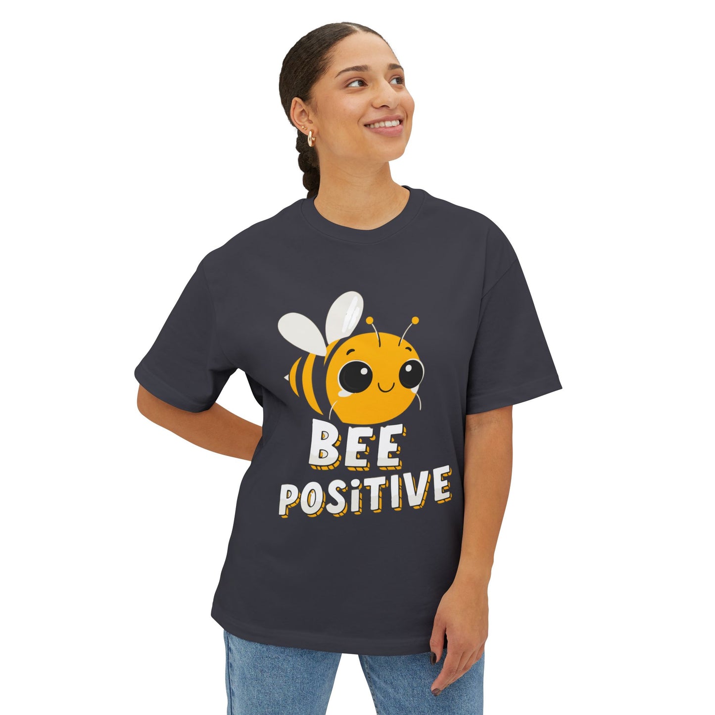 Oversized boxy Tee – Snazzy Bee positive Edition