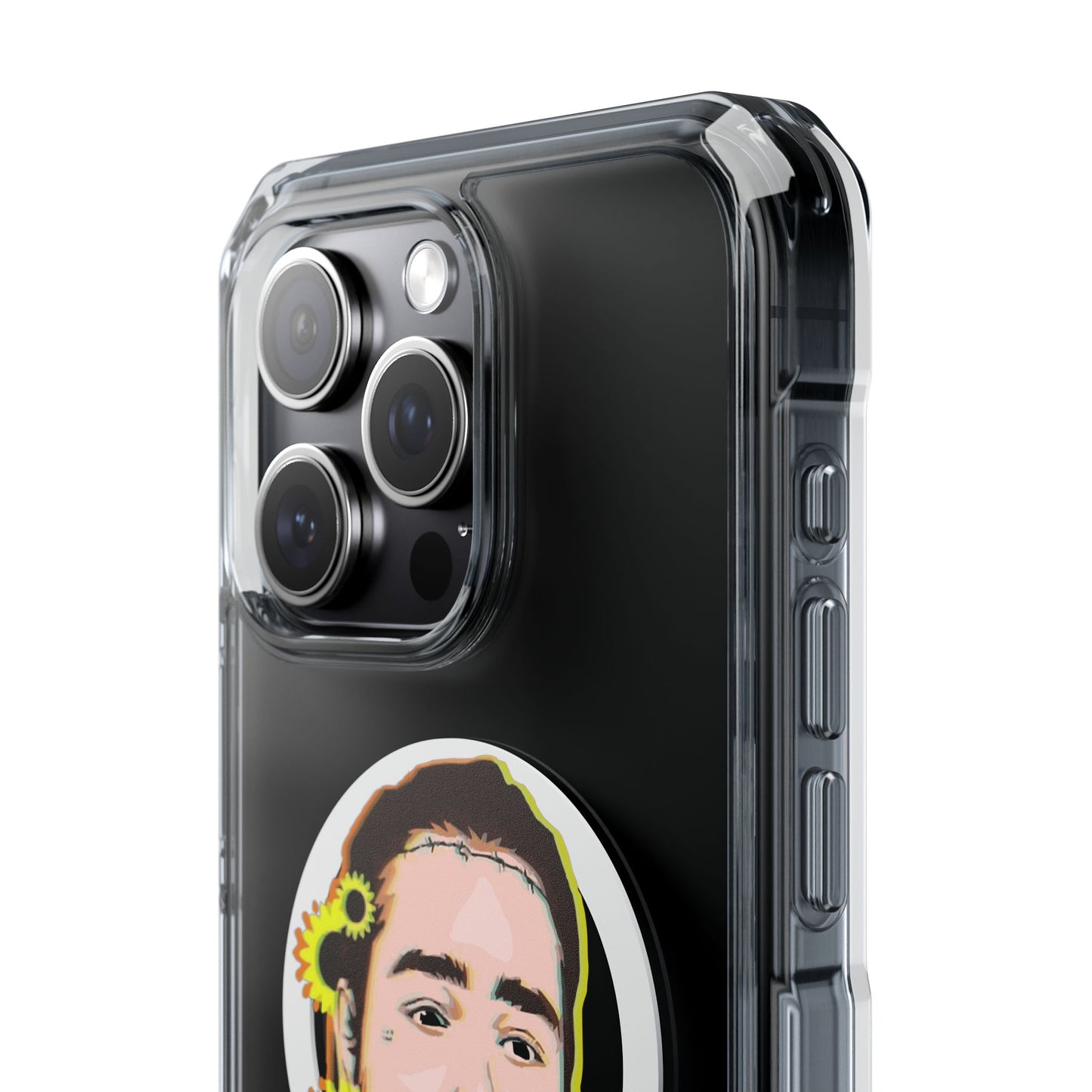 Cartoon Face with Sunflowers Magnetic Impact Case