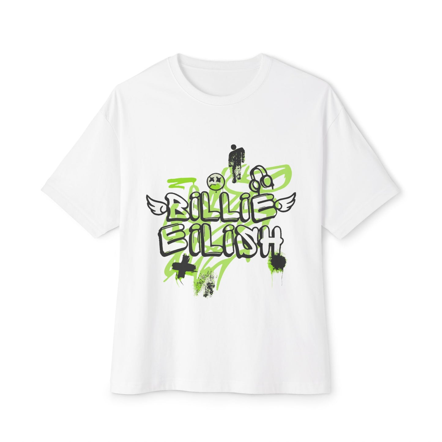 Grunge Angel Graffiti Unisex Oversized Tee