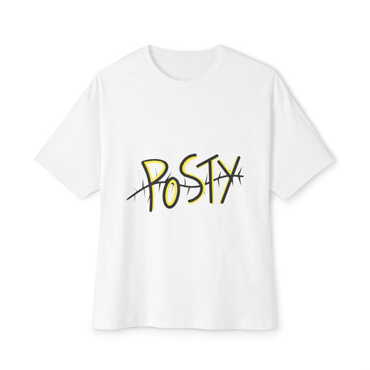 Abstract Black Barbed Wire Unisex Oversized Boxy Tee