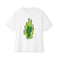 Green Flame Icon Unisex Oversized Tee