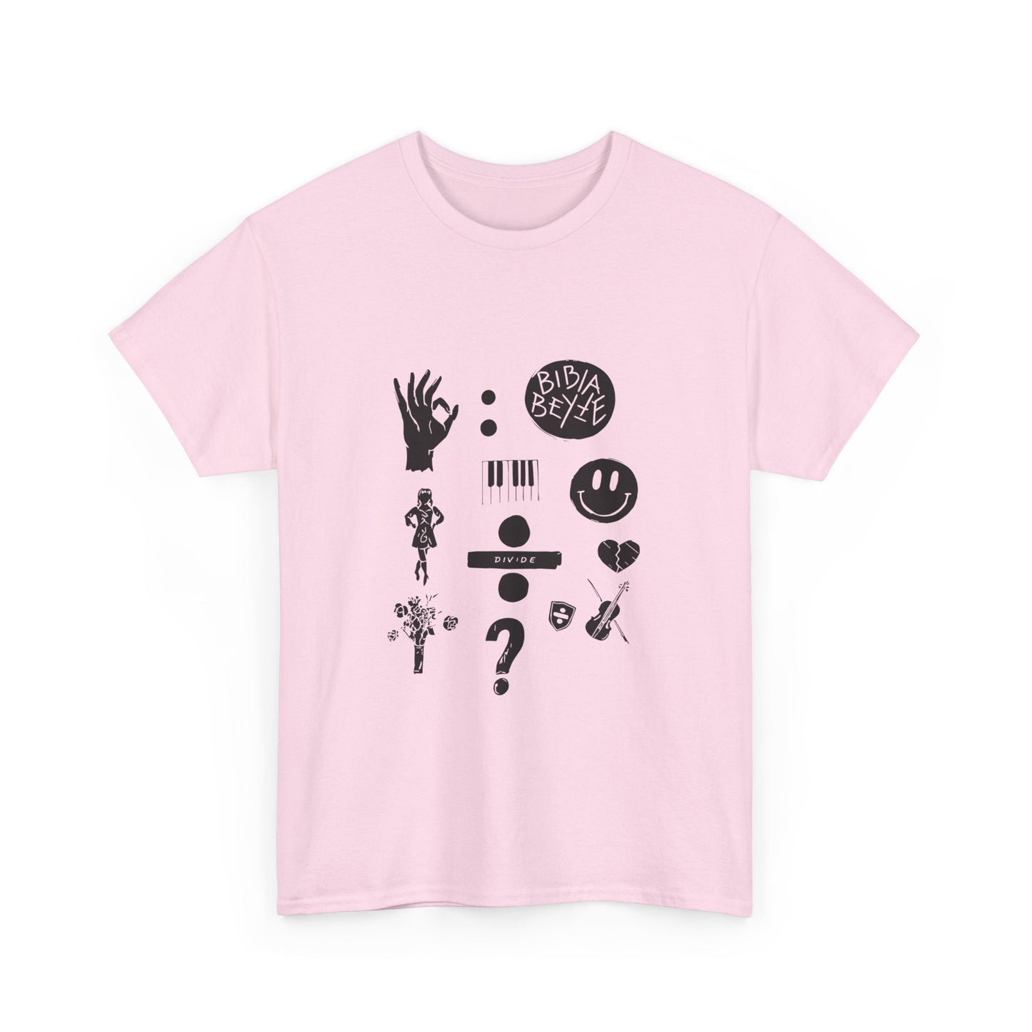 Ocean Wave with Heart Outline Unisex Heavy Cotton Tee