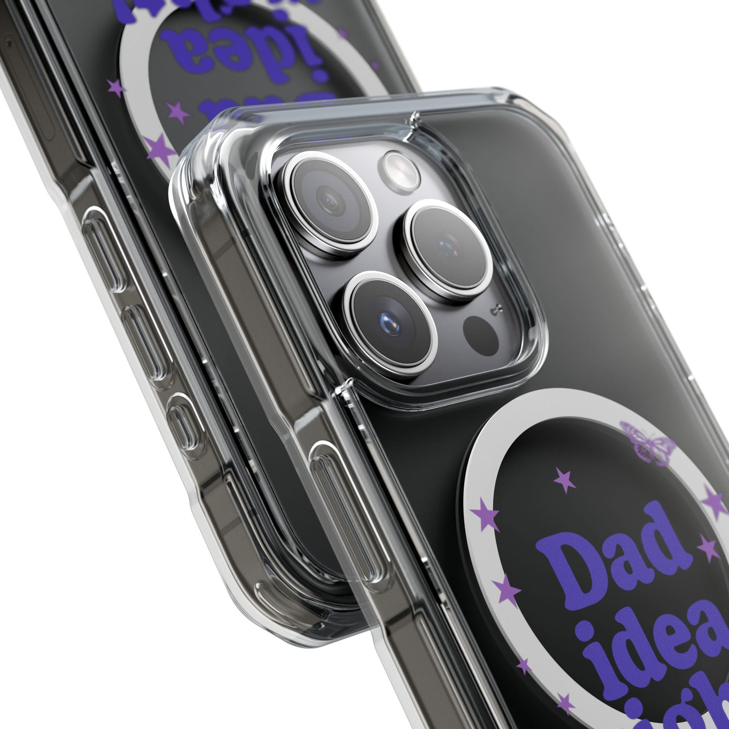 Dad Idea Right! Star & Butterfly Magnetic Clear Impact Case